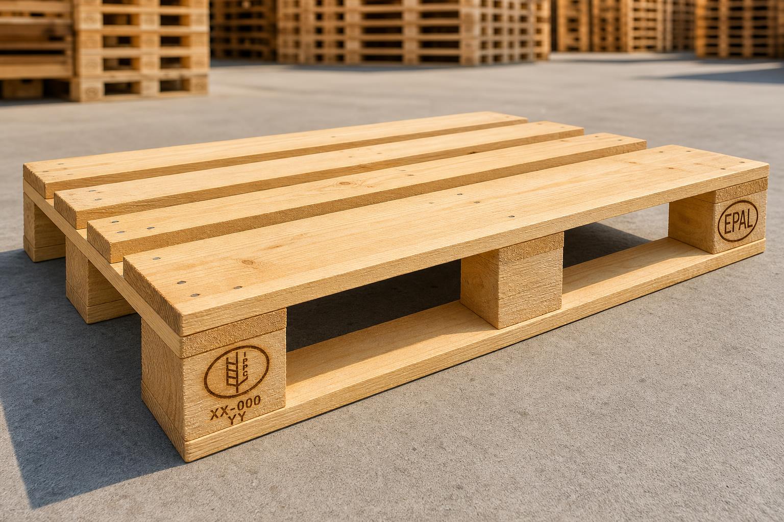 Euro EPAL style 1200 x 800mm block pallet with nine wooden blocks